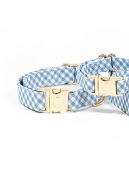 Malibu Blue Gingham Dog Collar