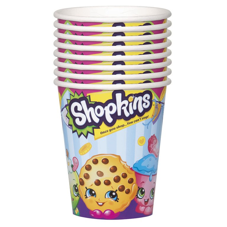 Shopkins Paper Cups 8 Per Pack - 9 oz - 270 ml]