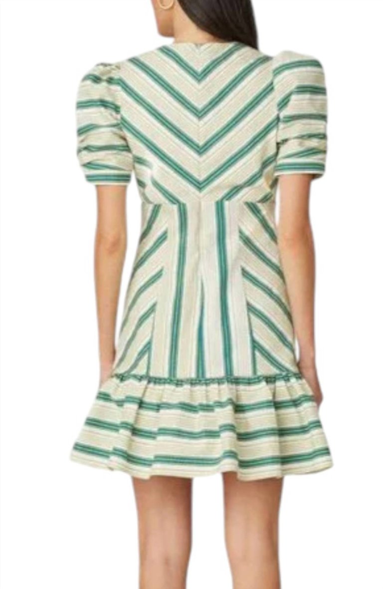 Alesia Dress In Spring Green/lime/ivory