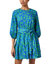 Becca Print Cotton Dress In Blue & Green - Blue & Green