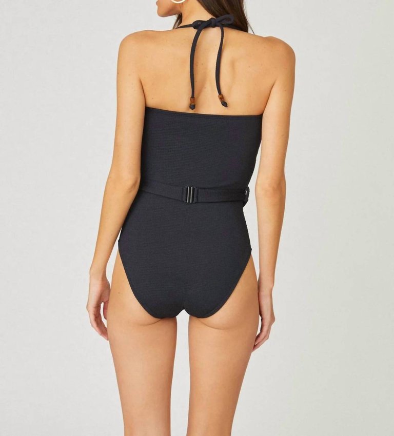 Belted One Piece Swimsuit In Jet