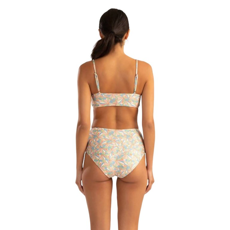 Calypso High Waist Bikini Bottom In Pastel Multi