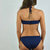 Geo Eyelet Classic Bikini Bottom In Navy