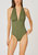 Halter One Piece Swimsuit In Olive - Olive