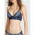 Lace Back Bikini Top In Navy/ivory