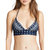 Lace Back Bikini Top In Navy/ivory - Navy/ivory