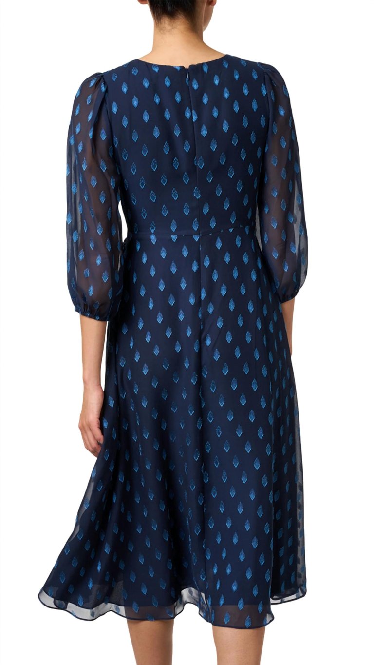 Melrose Chiffon Dress In Navy Blue