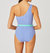 One Shoulder One Piece Swimsuit In Sea Blue/Optic