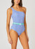 One Shoulder One Piece Swimsuit In Sea Blue/Optic - Sea Blue/Optic