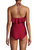 Ruffle Halter One Piece Swimsuit In Syrah