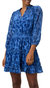 Sasha Velvet Dress In Blue Floral - Blue Floral