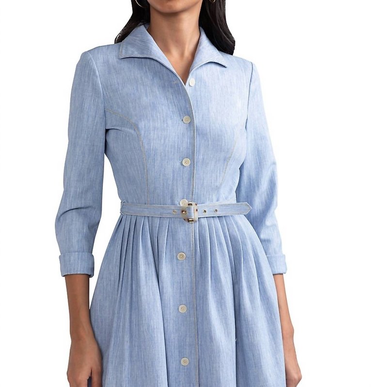 Sharita Dress In Light Blue Denim - Light Blue Denim