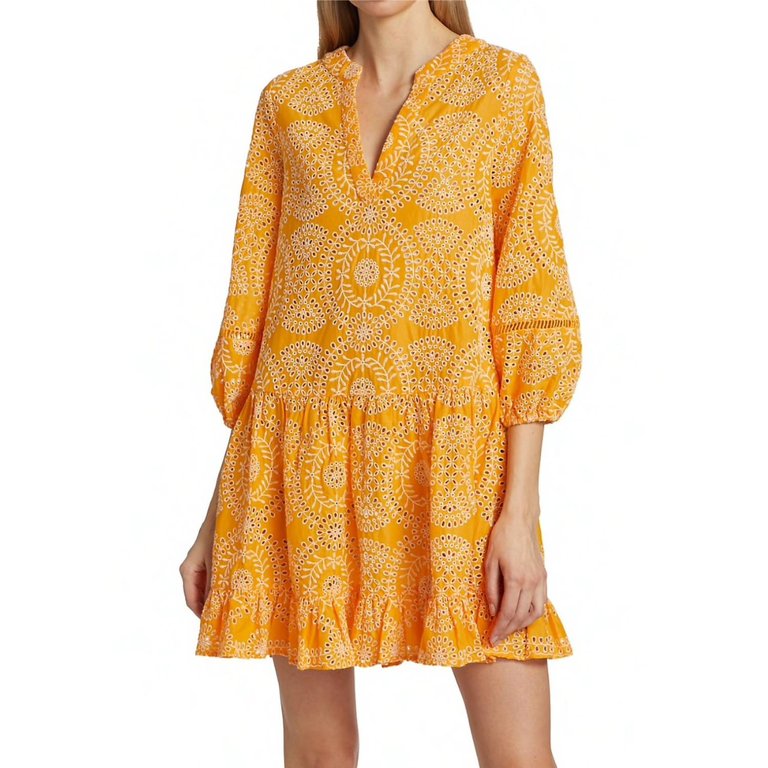 Umbrella Mini Dress In Marigold - Marigold