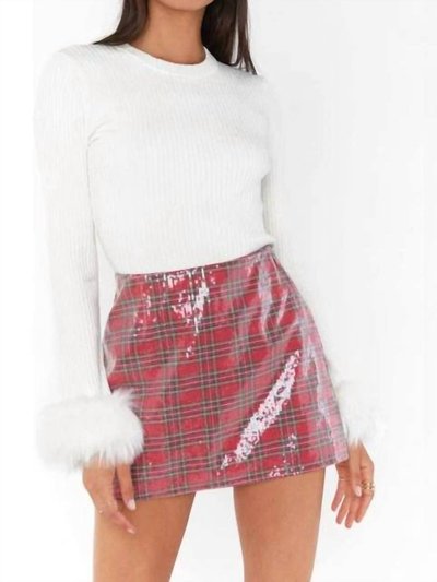 Show Me Your Mumu All Night Skort - Red Plaid Sequins product