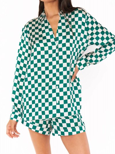 Show Me Your Mumu Early Riser Pj Set In Green Checker Silky product