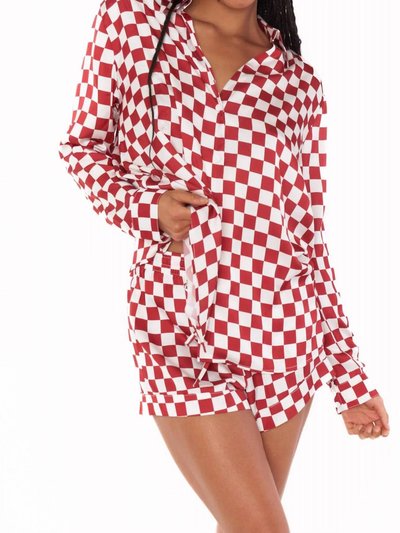 Show Me Your Mumu Early Riser Pj Set In Red Checker Silky product