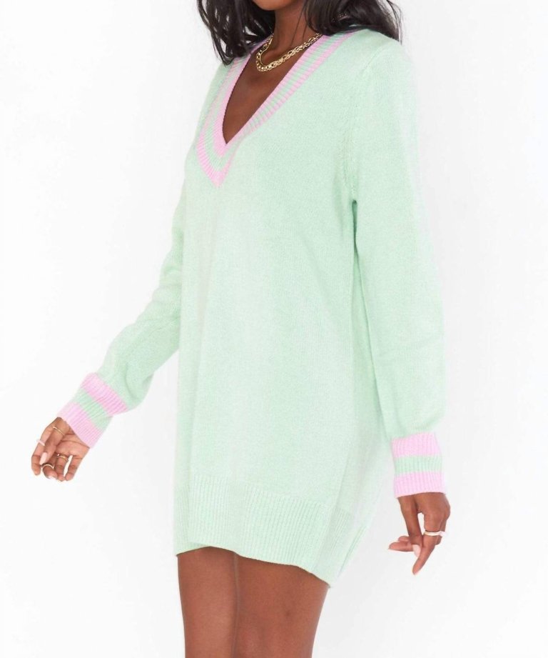 Hartford Sweater Dress In Mint Courtside Knit