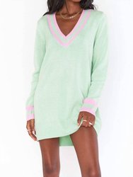 Hartford Sweater Dress In Mint Courtside Knit - Mint Courtside Knit