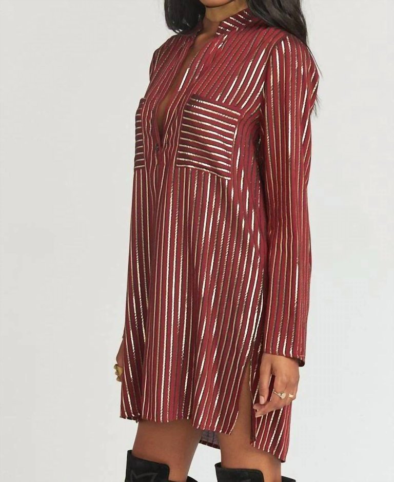 Maribelle Shirt Dress In Late Night Stripe