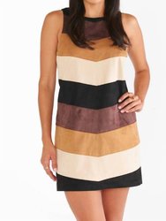 Mod Mini Dress Faux Suede Chevron In Faux Suede Chevron - Faux Suede Chevron