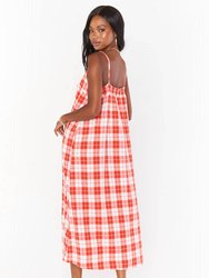 Oasis Midi Dress In Picnic Plaid