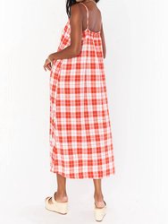 Oasis Midi Dress In Picnic Plaid