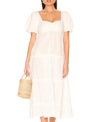 Odette Midi Dress - White - White