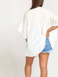 Peta Lace Up Tunic Top In White