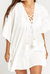 Peta Lace Up Tunic Top - White