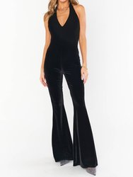 Studio Halter Jumpsuit - Black Velvet