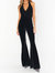 Studio Halter Jumpsuit - Black Velvet