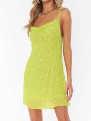 Suzanna Slip Dress - Lime Sequins