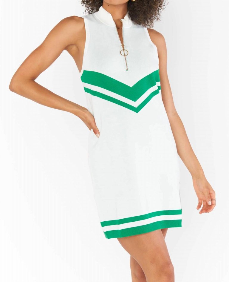 Zoe Zip Dress In Green - Green