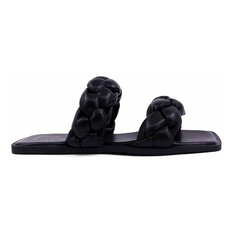 Daria Braided Sandal In Black - Black