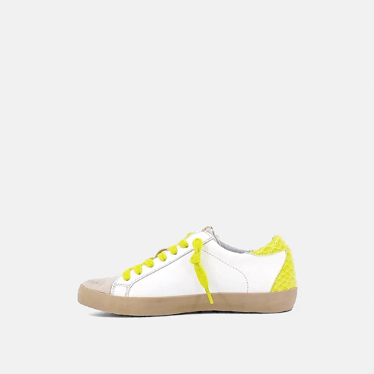 Kid's Mia Sneakers In Lime Snake