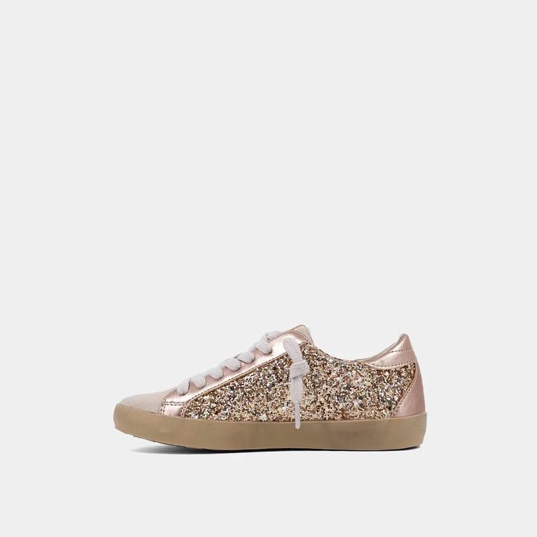 Kid's Paula Sneakers In Champagne Glitter