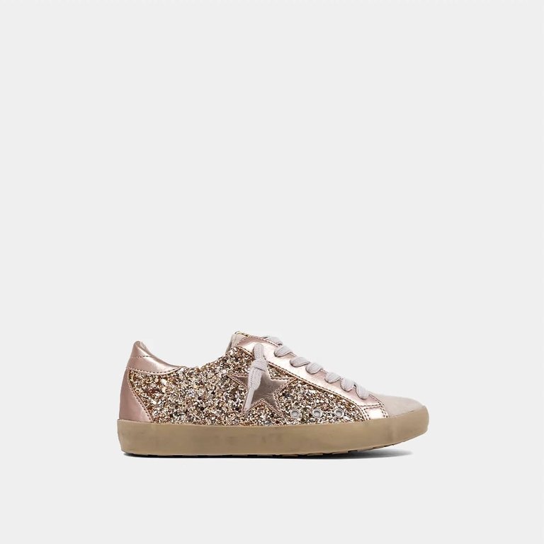 Kid's Paula Sneakers In Champagne Glitter - Champagne Glitter