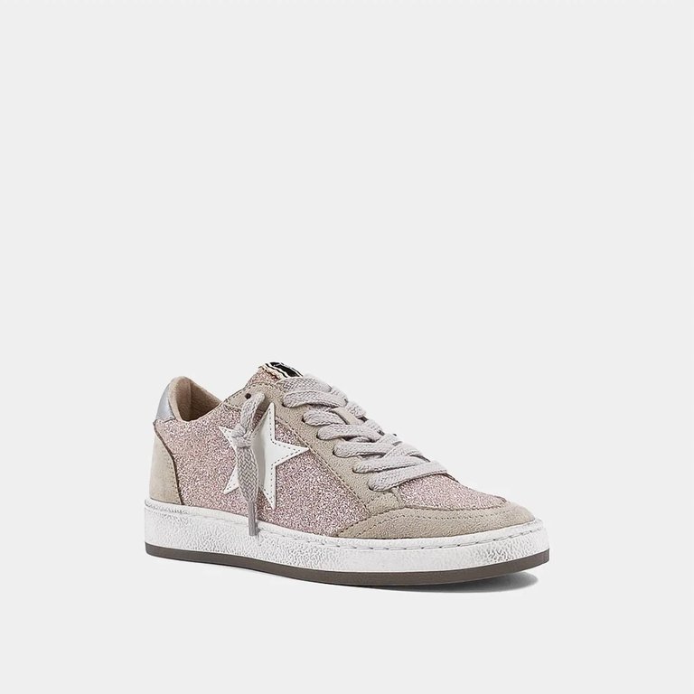 Kid's Paz Sneakers In Champagne Glitter - Champagne Glitter