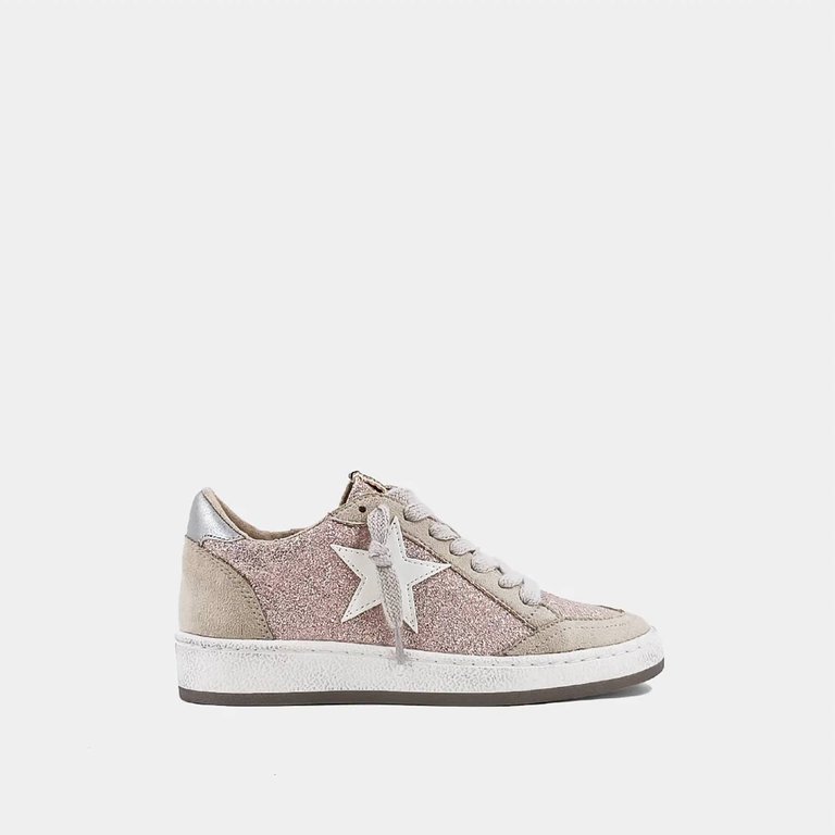 Kid's Paz Sneakers In Champagne Glitter