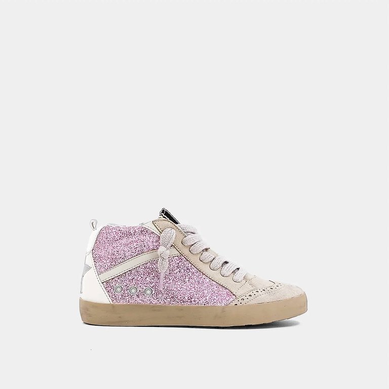 Kid's Riley Sneakers In Pink Glitter - Pink Glitter