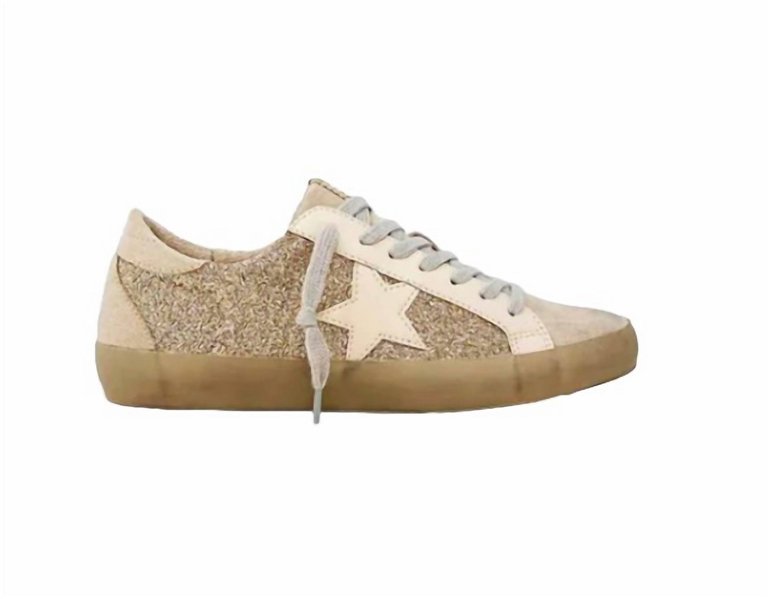 Paula Kids Sneakers In Gold Glitter - Gold Glitter