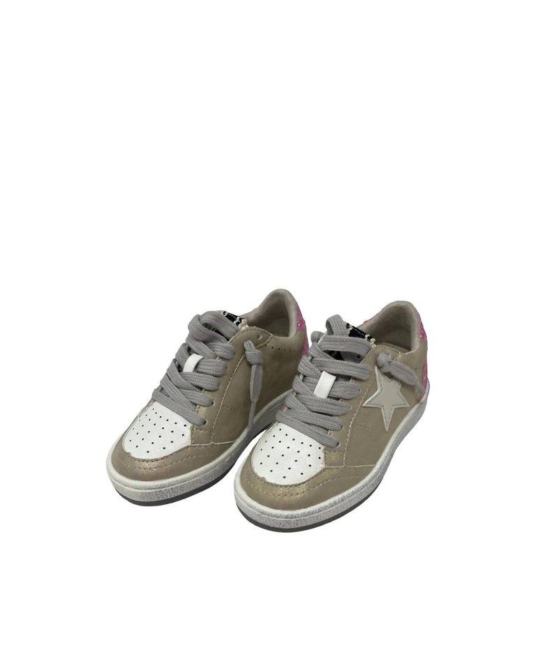 Paz Toddler Sneakers In Gold Distressed - Gold Distressed