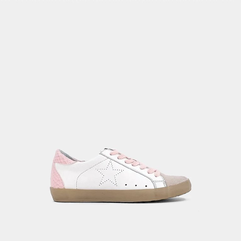 Toddler's Mia Sneakers In Light Pink Snake