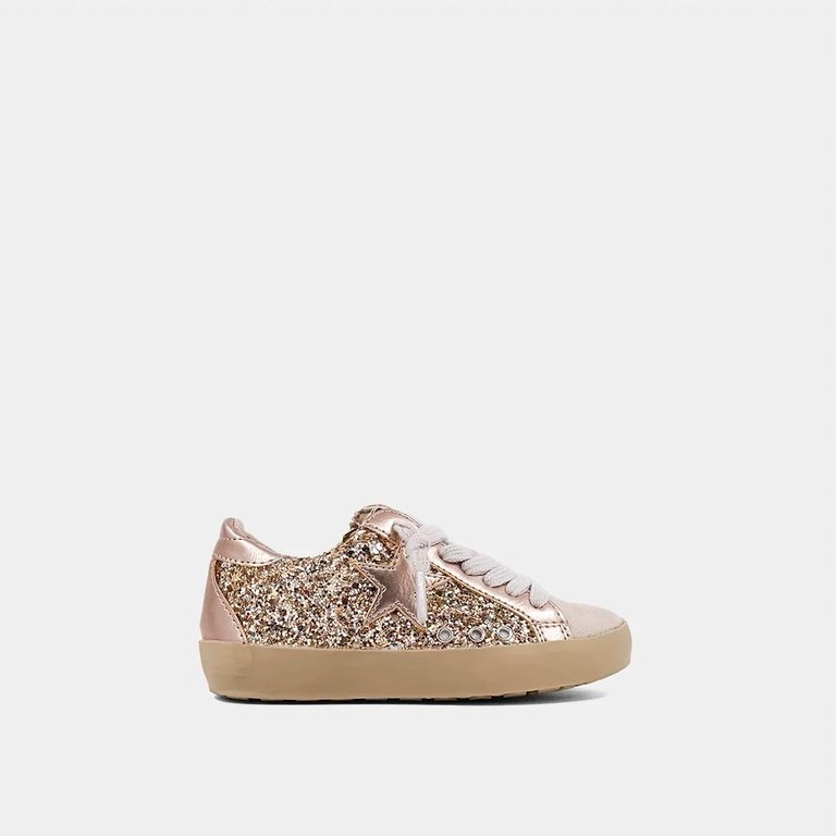 Toddler's Paula Sneakers In Champagne Glitter - Champagne Glitter