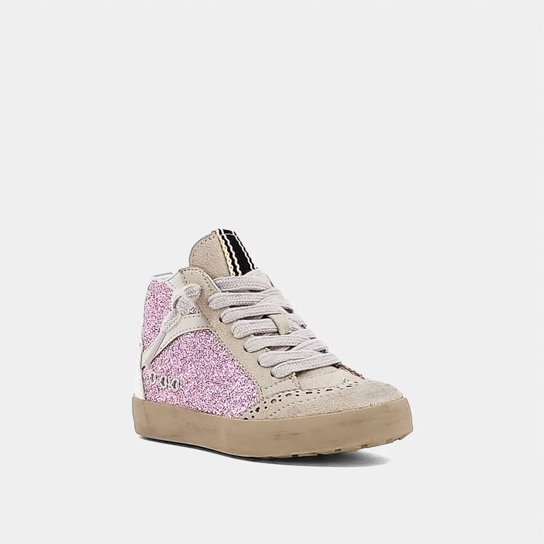 Toddler's Riley Sneakers In Pink Glitter - Pink Glitter