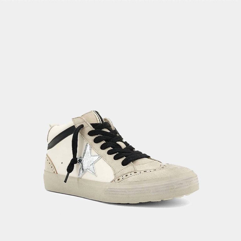 Women's Paulina Mid Top Leather Sneaker In White