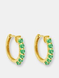 Karma Hoop Earrings - Emerald - Gold/Emerald