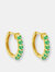 Karma Hoop Earrings - Emerald - Gold/Emerald