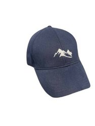 Adjustable Performance Unisex Mountain Logo Hat - Cap - Navy