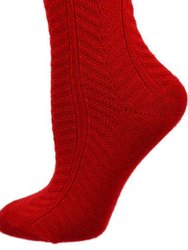 Chevron Pattern Medium Thick Bamboo Crew Socks